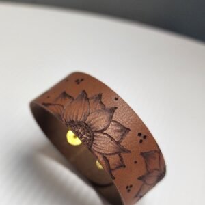 Leather Sunflower Bracelet